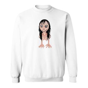 Momo Creepy Face Spooky Halloween Momo Sweatshirt - Thegiftio