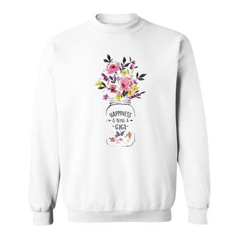 Mother's Day Gifts Happiness Is Being A Gigi Flower Floral Sweatshirt | Mazezy