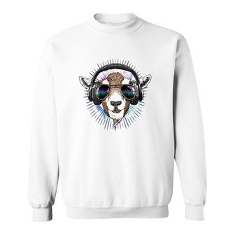 Music Goat Dj With Headphones Musical Goat Lovers Sweatshirt | Mazezy