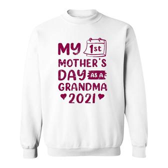 My First Mothers Day As A Grandma Happy 2021 Gram Grandkids Sweatshirt | Mazezy