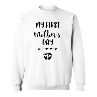 My First Mother's Day Pregnancy Announcement Pregnant Mom Sweatshirt | Mazezy CA