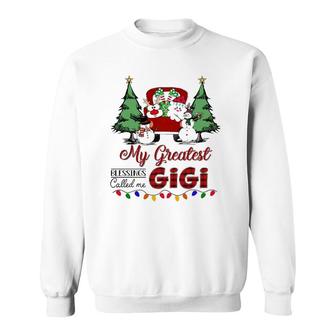 My Greatest Blessings Called Me Gigi Snowman Car Christmas Sweatshirt | Mazezy