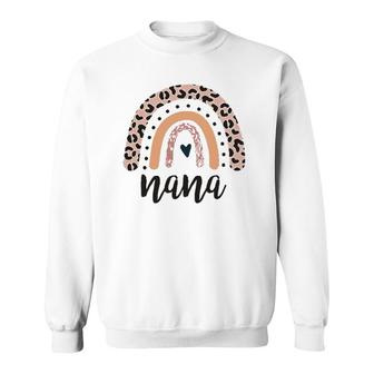 Nana Leopard Rainbow Grandmother Cheetah Print Graphic Sweatshirt | Mazezy