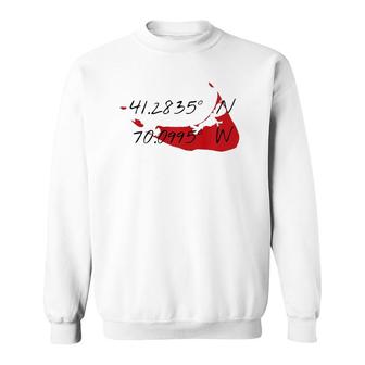 Nantucket Island Coordinates Map Sweatshirt | Mazezy