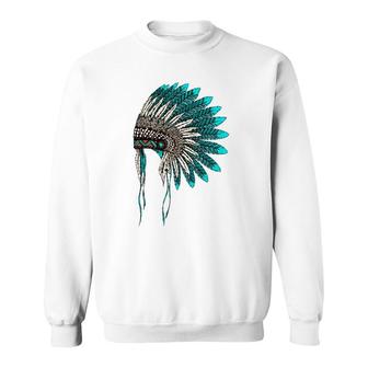 Native American Indian Headdress Costume Jewelry Decor Sweatshirt | Mazezy CA