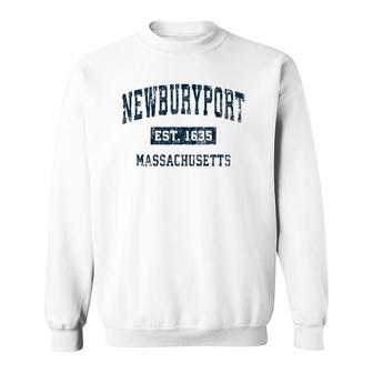 Newburyport Massachusetts Ma Vintage Sports Design Navy Sweatshirt | Mazezy