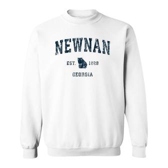 Newnan Georgia Ga Vintage Sports Design Navy Print Sweatshirt | Mazezy