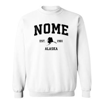 Nome Alaska Ak Vintage Sports Design Black Print Sweatshirt | Mazezy