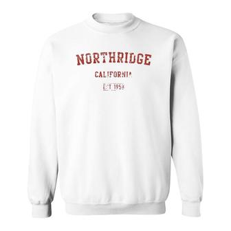 Northridge California Distressed Text Sport Style Sweatshirt | Mazezy