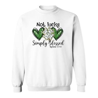 Not Lucky Just Blessed Leopard Shamrock St Patrick Day Irish Premium Sweatshirt | Mazezy