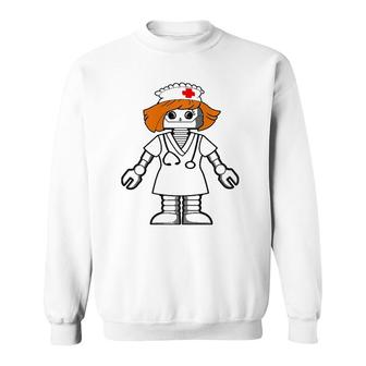 Nurse's White Cap Hat Female Nurse Doctor Women Robot Gifts Sweatshirt | Mazezy