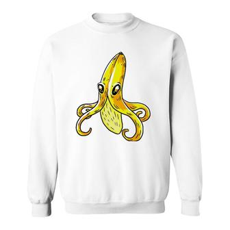 Octopus Banana Yellow Funny Humor Fruit Pun Lover Gift Sweatshirt | Mazezy