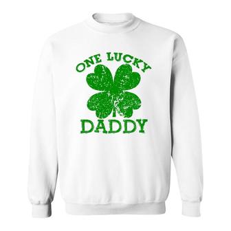 One Lucky Daddy Vintage St Patricks Day Men Sweatshirt | Mazezy