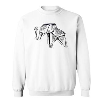 Origami Elephant- Geometric Boho Tee Sweatshirt | Mazezy DE