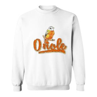 Oriole Bird Silhouette Vintage Oriole Bird Sweatshirt - Thegiftio