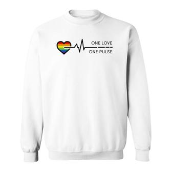 Orlando United One Pulse Heart Lgbt Pride Premium Sweatshirt | Mazezy