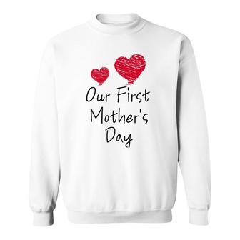 Our First Mother's Day Mom And Baby Cool Sweatshirt | Mazezy UK