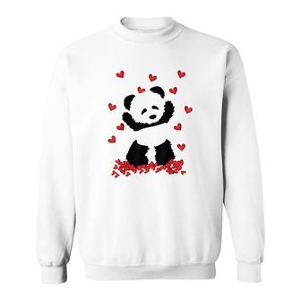 Panda With Hearts Sweatshirt | Mazezy
