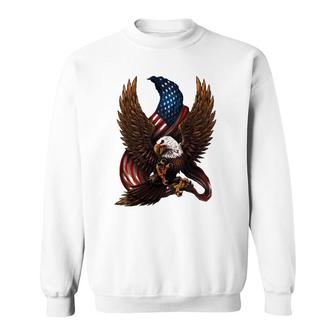 Patriotic American Design With Eagle And Flag Sweatshirt | Mazezy