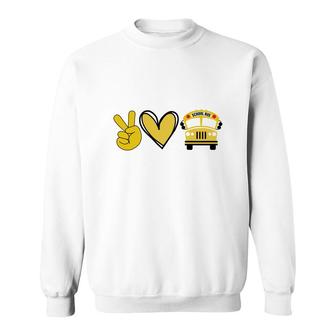 Peace And Love Bus Driver Nice Beautiful Gifts Sweatshirt - Thegiftio UK