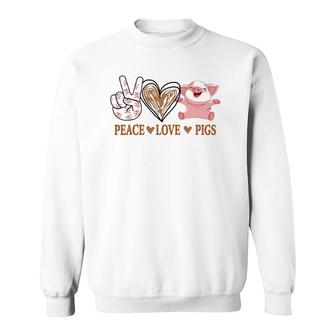 Peace Love Pigs Animal Lovers Gift Sweatshirt | Mazezy