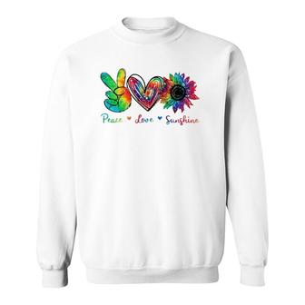 Peace Love Sunshine Sunflower Hippie Tie Dye Sweatshirt | Mazezy AU