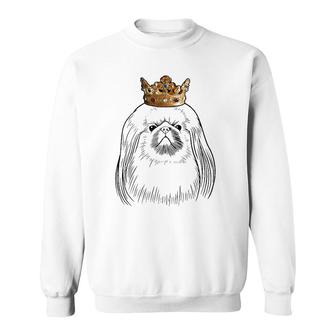 Pekingese Dog Wearing Crown Sweatshirt | Mazezy