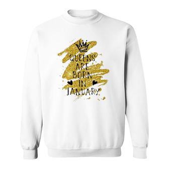 Perfect Queens Are Born In January Birthday Gift Elegance Sweatshirt | Mazezy CA
