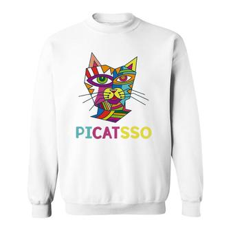Picatsso Art Kitty Art Teacher Students Gift Sweatshirt | Mazezy