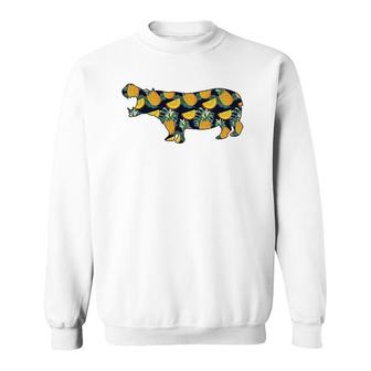Pineapple Hawaiian Hippopotamus Girl Women Men Print Gift Sweatshirt | Mazezy