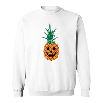 Pineapple Pumpkin Jack O'lantern Halloween Sweatshirt | Mazezy