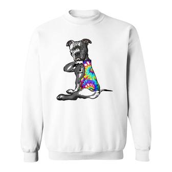 Pitbull Dog Tattoo I Love Mom Mother's Day Gift Sweatshirt | Mazezy
