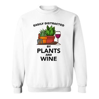 Plant Lover Women Red Wine Gardening Florist House Plants Sweatshirt | Mazezy