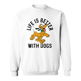 Pluto Life Is Better With Dogs Tank Top Sweatshirt | Mazezy