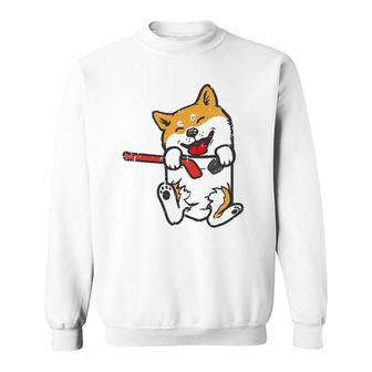 Pocket Shiba Inu Feet Ice Hockey Cute Akita Japanese Dog Sweatshirt | Mazezy