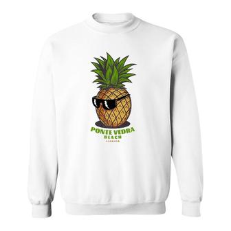 Ponte Vedra Beach Florida Fl Cute Pineapple Sunglasses Premium Sweatshirt | Mazezy
