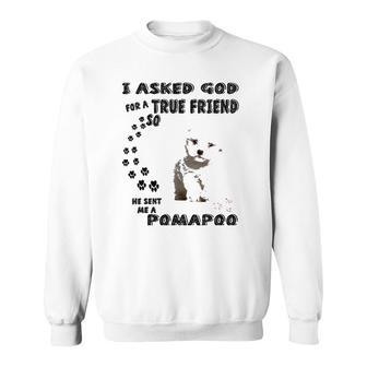 Pooranian Mom Pompoo Dad Pomeroodle Print Cute Pomapoo Dog Sweatshirt | Mazezy