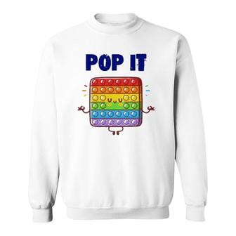 Pop It Fidget Toy Rainbow Kids Toddler Boys Girls Sweatshirt | Mazezy