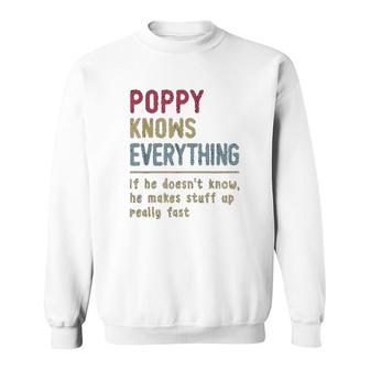Poppy Know Everything Grandpa Gift Sweatshirt - Thegiftio UK