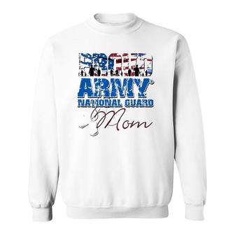 Proud Army National Guard Mom Usa Flag Mothers Day Sweatshirt | Mazezy
