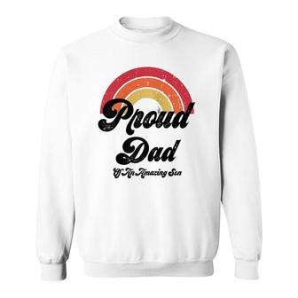 Proud Dad Of A Gay Son Lgbtq Ally Gifts Free Dad Hugs Bi Sweatshirt | Mazezy