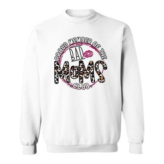 Proud Member Of The Bad Moms Club Mom Life Mama Leopard Pink Sweatshirt | Mazezy