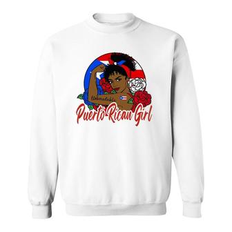 Puerto Rican Girl Puerto Rico Mujer Puertorriqueña Flag Sweatshirt | Mazezy