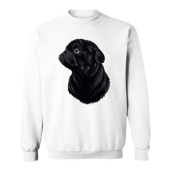 Pug Dog Mom Dad Funny Graphic Cute Black Pug Sweatshirt | Mazezy
