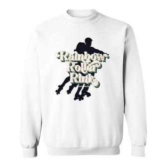 Rainbow Roller Rink Vintage Style Sweatshirt | Mazezy
