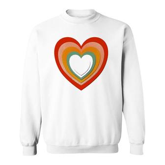 Rainbows And Heart Cutouts Valentines Love Sweatshirt | Mazezy