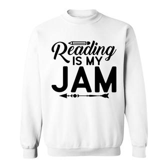 Reading Is My Jam Black Pen Graphic Black Sweatshirt - Thegiftio UK