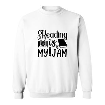 Reading Is My Jam Book And Pen Black Sweatshirt - Thegiftio UK
