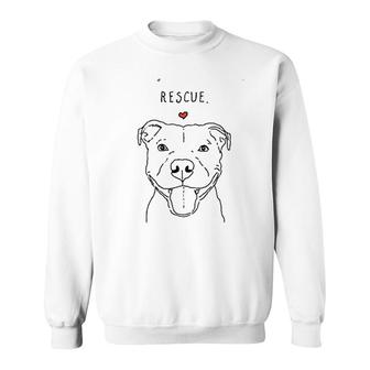Rescue Love Smiling Pit Bull Pittie Pitbull Dog Lover Sweatshirt - Thegiftio UK