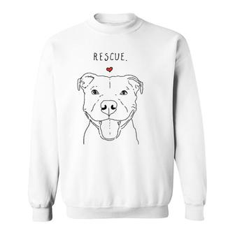 Rescue Love Smiling Pit Bull Pittie Pitbull Mom Dog Lover Sweatshirt | Mazezy